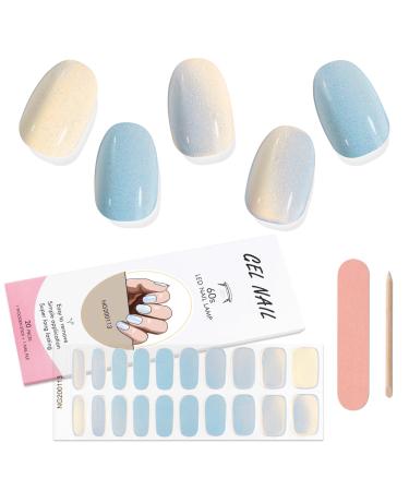 Kalolary Gel Nail Polish Strips Nail Gel Art Sticker Waterproof Full Nail Wraps Decal Sets with Nail File and Stick for Women Girls Nail Art Decor (UV/LED Lamp Required) (B)