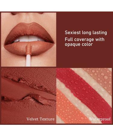 6pcs Nude Matte Liquid Lipstick Set - Waterproof Velvet Lip Gloss Makeup Kit for Women - Long-Lasting Labiales Mate 24 Horas (Set A) - Buy Online on SooperMarket.com