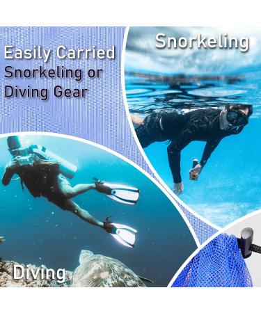 VANSUNA Heavy Duty Mesh Bag for Snorkeling Gear 2 Pack - Large Capacity 18x27 Inch Drawstring Nylon Net Bags - Ideal for Snorkeling & Swimming Gear - Black+Orange - Buy Online on SooperMarket.com
