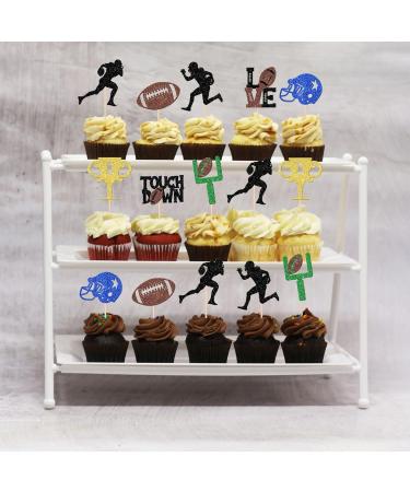 Rsstarxi 24 Pack Rugby Ball Cupcake Toppers Black Football Cupcake Toppers Football Players Sport Cupcake Picks Super Rugby Touch Down Sports Theme Baby Shower Birthday Party Cake Decorations Design 2 - Buy Online on SooperMarket.com