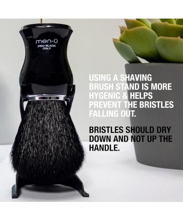 men-u BARBIERE Black Pure Bristle Shaving Brush Set with Italian Design - Includes 15ml Shave Cream Tube - Buy Online on SooperMarket.com