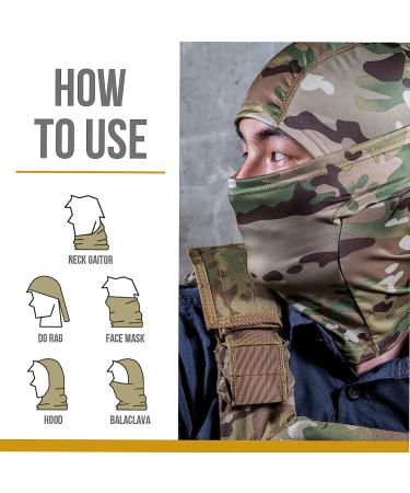 OneTigris Balaclava Face Mask for Men and Women - Full Head Wrap for Motorcycle, Hiking, Cycling - Cooling Neck Gaiter Tactical Hood - Large Black - Buy Online on SooperMarket.com