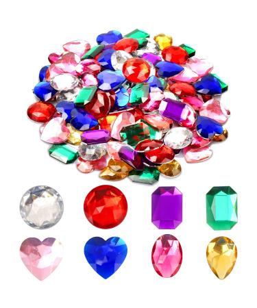 1 Jewels for Crafting Assorted Colorful Flat Back Heart Shaped Jewel Gems Acrylic Rhinestones for Crafts Manualidades Accesorios Decoraciones Costume Making Cosplay Jewels for Embelishments 120 Pack Multicolored 1_1 in...