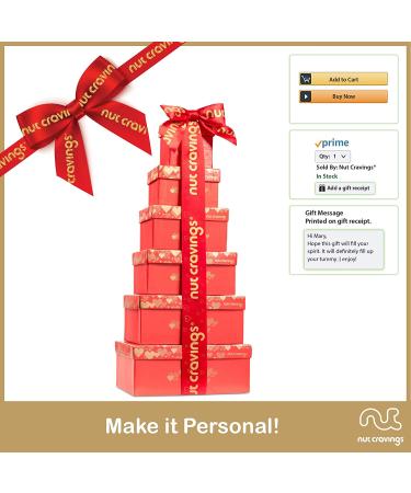 Dried Fruit & Nuts Gift Basket Red Tower + Ribbon (12 Assortments) Holiday Christmas Gourmet Bouquet Arrangement Platter  Birthday Care Package  Healthy Food Kosher Snack Box for Adults Men Women - Buy Online on SooperMarket.com