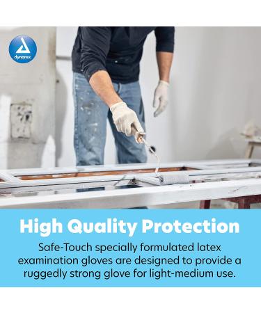 Dynarex Safe-Touch Latex Exam Gloves - Powder-Free, Medium, 100/Box - Healthcare, Law Enforcement, Industrial & Salon/Spa Use - Buy Online on SooperMarket.com