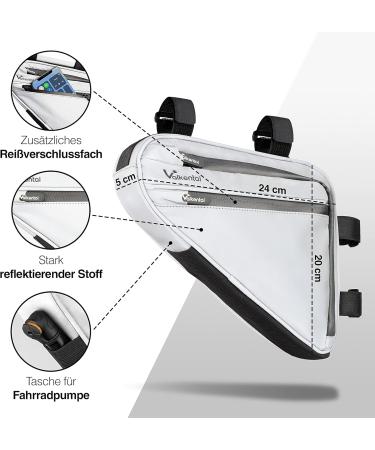 Valkental Waterproof Bicycle Frame Bag - 1.5L Capacity Reflective Design & Spacious Compartments - Ideal for International Shipping - Buy Online on SooperMarket.com