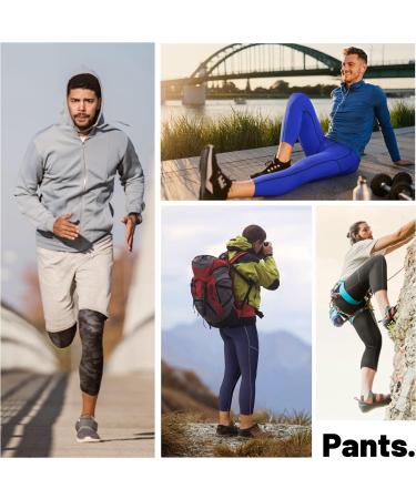 Runhit Men's Compression 3/4 Pants with Pockets 2 Pack - Black & Gray, Medium - Buy Online on SooperMarket.com