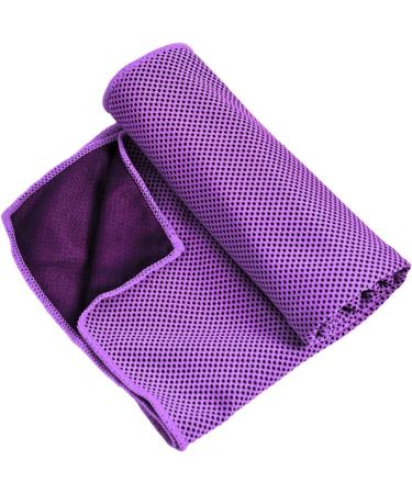Cooling Towel Foldable Portable Absorb Sweat Microfiber Chilly Ice Towel for Sports Travel Yoga (Purple) - Buy Online on SooperMarket.com