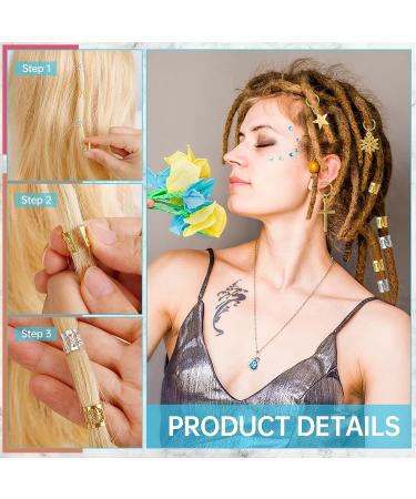 200 PCS Loc Hair Jewelry: Braids & Dreadlock Accessories - Aluminum Beads, Metal Cuffs, Rings, Clips, Coils, Shells - Hair Charms for Women - Buy Online on SooperMarket.com