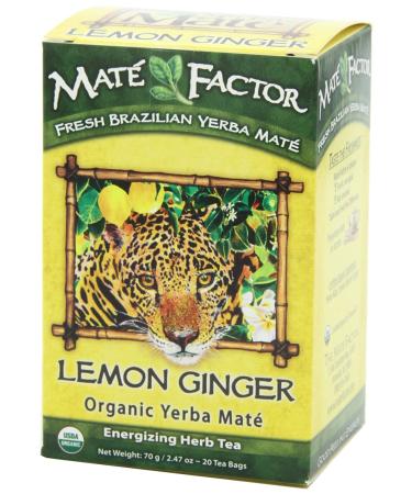 Mate Factor Yerba Mate Tea - Energizing Lemon Ginger - 20 Bags x 3 Pack - Buy Online on SooperMarket.com