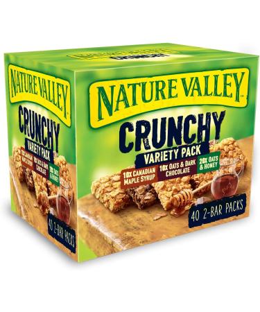 Nature Valley Protein Peanut & Chocolate Gluten Free Cereal Bars 4 x 40g (Pack of 8 total 32 Bars) & Crunchy Granola Bars Variety Pack of 40 Bars - Buy Online on SooperMarket.com
