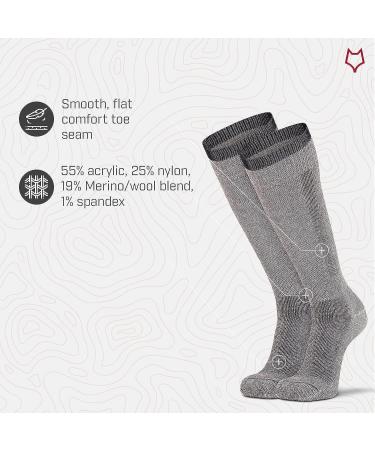 FoxRiver Snow Pack Over the Calf Merino Wool Skiing Socks 2 Pack - Black (Size 9-11.5) - Buy Online on SooperMarket.com