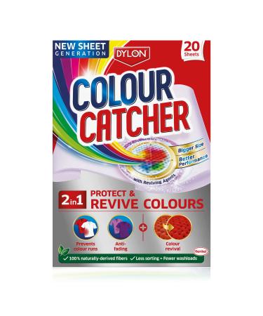 Colour Catcher Premium 2in1 Protect & Revive Laundry Sheets Prevents Colour Run Accidents and Revives Colours - 20 Sheets Unscented 1 count (Pack of 20)