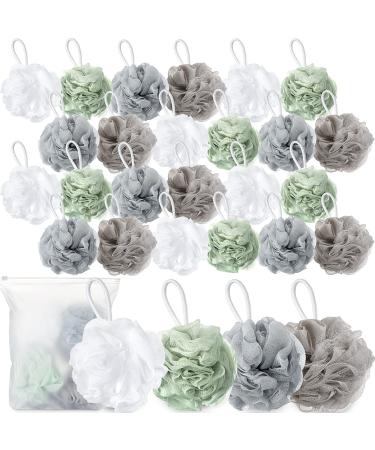 24 Pcs Loofahs Bulk Shower Bath Sponge 60 g Bamboo Charcoal Body Shower Loofah Shower Pouf Large Mesh Bath Puff for Men and Women Bathing Accessories  Bright Color