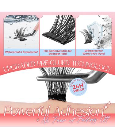 Self Adhesive Lashes Clusters - LASHVIEW Press On Individual Eyelash Extension Kit with Tweezers No Glue Needed - 72pcs 10-16mm (Z02-Pearl) | International Shipping Available - Buy Online on SooperMarket.com