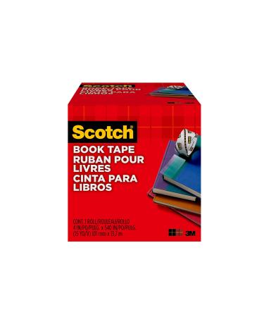 Scotch Book Tape, 4 in x 540 in, Excellent for Repairing, Reinforcing Protecting, and Covering (845-400)