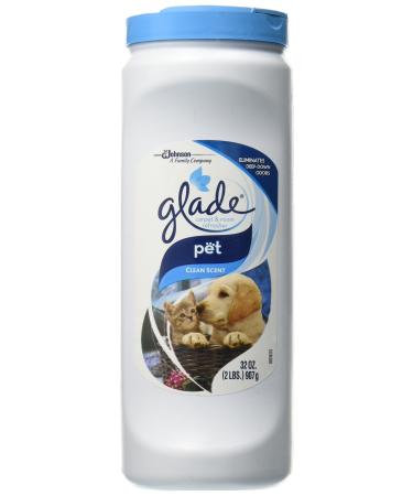 Glade Carpet and Room Refresher, Deodorizer for Home, Pets, and Smoke, Pet Clean Scent, 32 Oz 2 Pound (Pack of 1) White