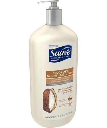 Suave Skin Solutions Body Lotion Nourishing Cocoa Butter & Shea 32 oz | Hydrating Moisturizer for Soft Skin | International Shipping - Buy Online on SooperMarket.com