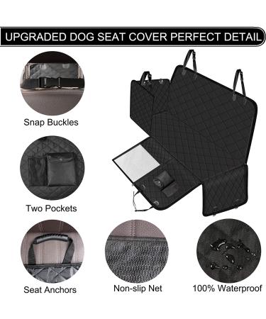 Waterproof Nonslip Dog Car Seat Cover with Storage Pockets & Visual Window - Black - Buy Online on SooperMarket.com