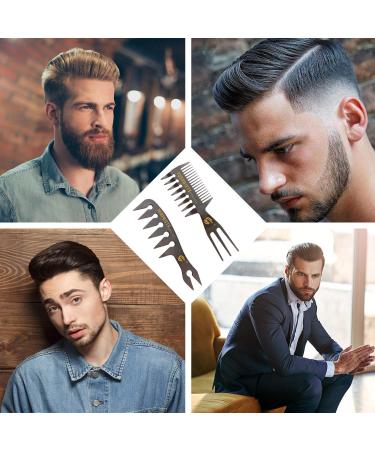 Noverlife 5PCS Men's Pompadour Hairstyling Combs - Professional Wide Teeth Texture Comb Set for Slicked Back Hairstyle - Buy Online on SooperMarket.com