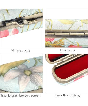 Shop Vintage Embroidery Lipstick Gloss Case | Portable Lipstick Holder with Mirror | Stylish Cosmetic Storage Set - Buy Online on SooperMarket.com