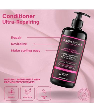 Kerargan Ultra Repairing Keratin Shampoo & Conditioner Duo - Strengthen & Smooth Damaged Hair - Sulfate-Free Non-GMO Silicone-Free - 2x16.9 Fl oz - Buy Online on SooperMarket.com