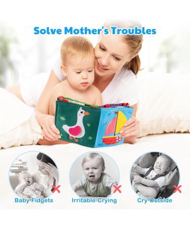 Synearry Color Baby Fabric Book | Interactive Picture Book with Mirrors | Toddler Perception Learning Toy | Perfect Gift for Babies 0-6 Months - Buy Online on SooperMarket.com