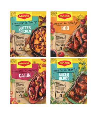 Maggi So Juicy Seasoning & Cooking Bags Cajun Chicken Sticky Bbq Butter Chicken Mixed Herbs