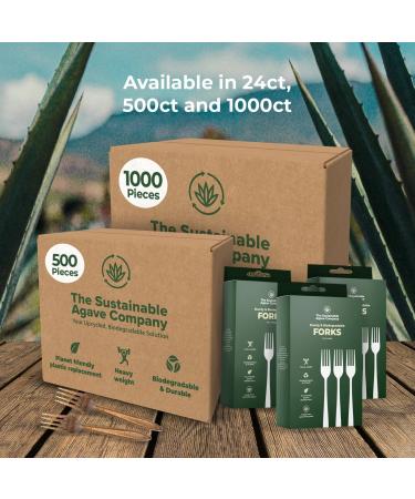Sustainable Agave Co - Agave Fiber Forks - Plastic-Free Biodegradable Plant-Based - Brown Bulk - 1000 Count - Buy Online on SooperMarket.com