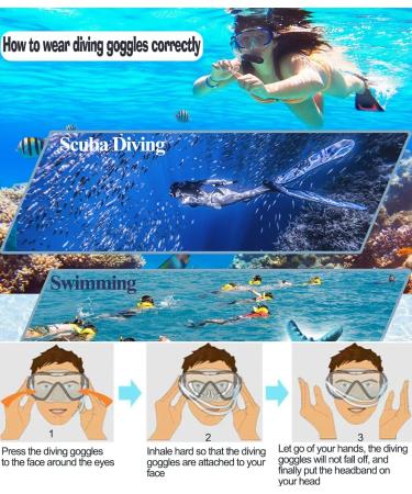Snorkel Mask Set - Anti-Fog 180 Seaview, Dry Snorkel, Mesh Bag | For Kids & Adults - Scuba Diving, Swimming Training Gear in Black - Buy Online on SooperMarket.com
