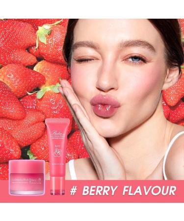 Berry Lip Masks Set Berry Lip Balm Gift Set Nourshing Lip Sleeping Mask Overnight Lip Balms for Dry Chapped Lips Dark Lip Care Day & Night Lip Repair Lip Moisturizer Gifts Berry Lip Mask + Lip Balm - Buy Online on SooperMarket.com