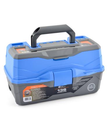 Ready2Fish Fishing Tackle Box Organizer with Tackle Included, 2 Tray, 136 piece, Blue