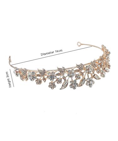 Bridal Rhinestone Crystal Tiara Crown - Rose Gold | Perfect for Wedding, Prom, Birthday, and Pageant Veil Headband - Buy Online on SooperMarket.com