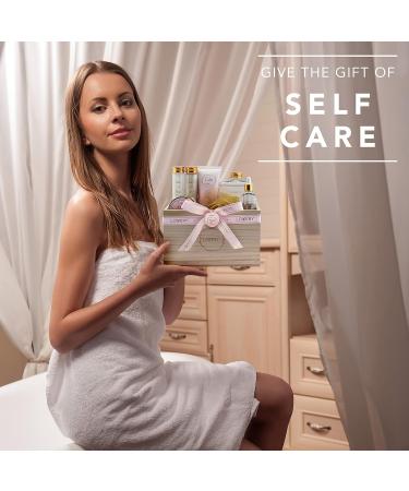 Luxury Bath Gift Set | Home Spa Gift Basket - Milky Coconut Scent Vitamin E & Shea Butter Shower Gel Bath Salt Body Scrub & More - International Shipping Available - Buy Online on SooperMarket.com