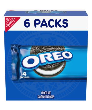 OREO Chocolate Sandwich Cookies, 6 Snack Packs (4 Cookies Per Pack)