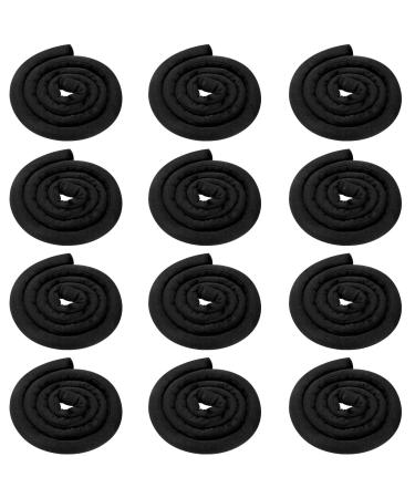 12 Pieces Spiral Lock Hair Tie Dreadlock Accessory Long Bendable Hair Tie Iron Wire Ponytail Holder Bendable Dread Tie for Women Men Thick Curly Hair Wrap (Black)