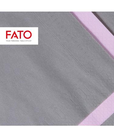 Fato Disposable Paper Napkins - 50 Pack 33x33cm Gray 2-Layer Perfect for Lunch & Buffets 100% Pure Cellulose FSC Certified - Buy Online on SooperMarket.com