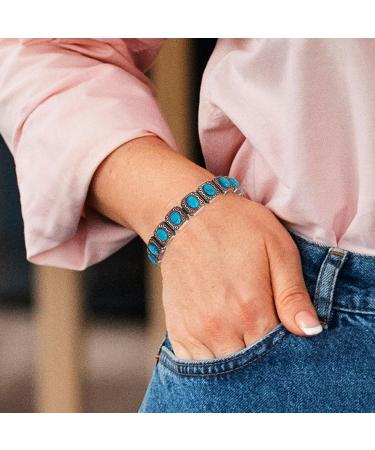 EnerCoppeX Copper Magnetic Bracelet for Women - Turquoise Jewelry with 3500 Gauss Magnet (COB-0171) - Buy Online on SooperMarket.com