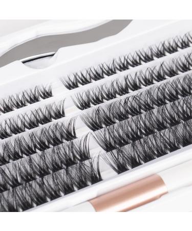 DIY Individual Cluster Lashes Extension Kit - 120 Lash Clusters with Tweezers and Bond - C/D Curl 10-16mm - OP27 - Buy Online on SooperMarket.com