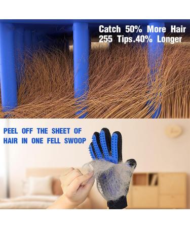 2 Set Animal Hair Gloves for Dogs & Horses - Effective Grooming & Shiny Fur | Gentle Cat Hair Removal - Buy Online on SooperMarket.com