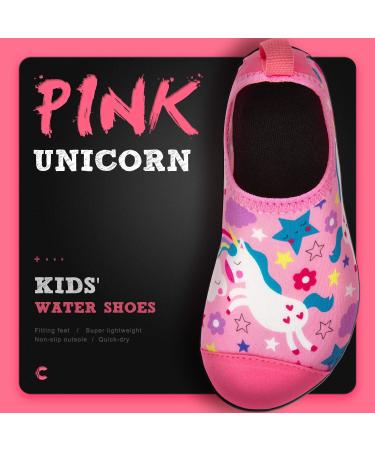 CROVA Kids Water Shoes - Non-Slip Aqua Socks for Boys Girls Toddler - Pink Unicorn Design - Size 9.5-10.5 Little Kid - Buy Online on SooperMarket.com