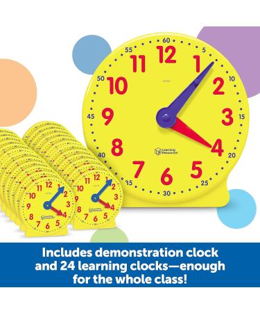 Buy Learning Resources Big Time Classroom Clock Set - Enhance Time-Telling Skills | Fast International Shipping - Buy Online on SooperMarket.com
