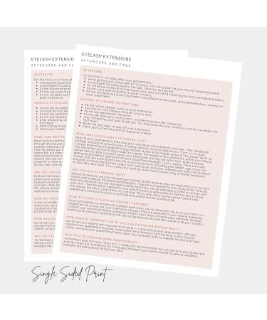 Lash Extension Consent & Aftercare Forms | 100 Pack | for Lash Artists | Mapping Included | 8.5x11 inch - Buy Online on SooperMarket.com
