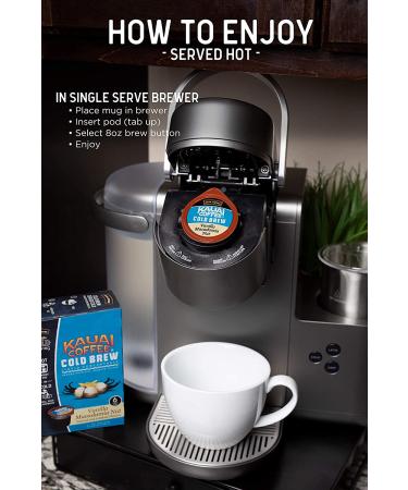 JAVA HOUSE Cold Brew Coffee Kauai Vanilla Macadamia Nut K Cup Pods (36 Count) - Hot or Iced Liquid Concentrate - 1.35 Fl Oz, Pack of 36 - Buy Online on SooperMarket.com