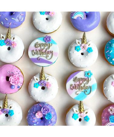 30 Piece Unicorn Icing Flowers Set with Edible Roses, Lavender, and Unicorn Sprinkles - Simply Sucr - Buy Online on SooperMarket.com