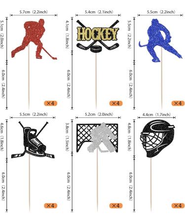 Rsstarxi 24 Pack Hockey Theme Birthday Cupcake Toppers Glitter Ice Hockey Players Cupcake Picks for Ice Hockey Sports Theme Baby Shower Kids Birthday Party Cake Decorations Design 1 Multicolor - Buy Online on SooperMarket.com