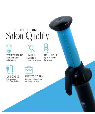 Pursonic Portable Cordless Professional Salon Quality Curling Iron | Rechargeable USB | 40 Minutes of Use | Easy to Carry - Buy Online on SooperMarket.com