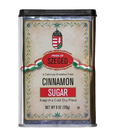 Pride of Szeged Cinnamon Sugar Shaker, Sift or Pour Top Openings, 6oz. Tin, 1-Count