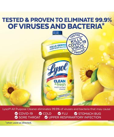 Lysol Multi-Surface Cleaner 40 Fl Oz - Sparkling Lemon & Sunflower Essence | Sanitizing, Disinfecting, Deodorizing Pour - Buy Online on SooperMarket.com