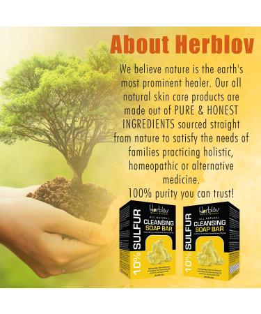 10% Sulfur Soap Bar for Acne & Oily Skin - Natural Cleanser with Lemongrass, Tea Tree Oil & Vitamin E - Buy Online on SooperMarket.com